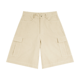 MIROLYUB Outpost woven cargo shorts in Apricot, front view.