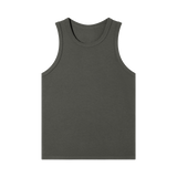 MIROLYUB Tension heavyweight ribbed tank in Dark Gray, front view.