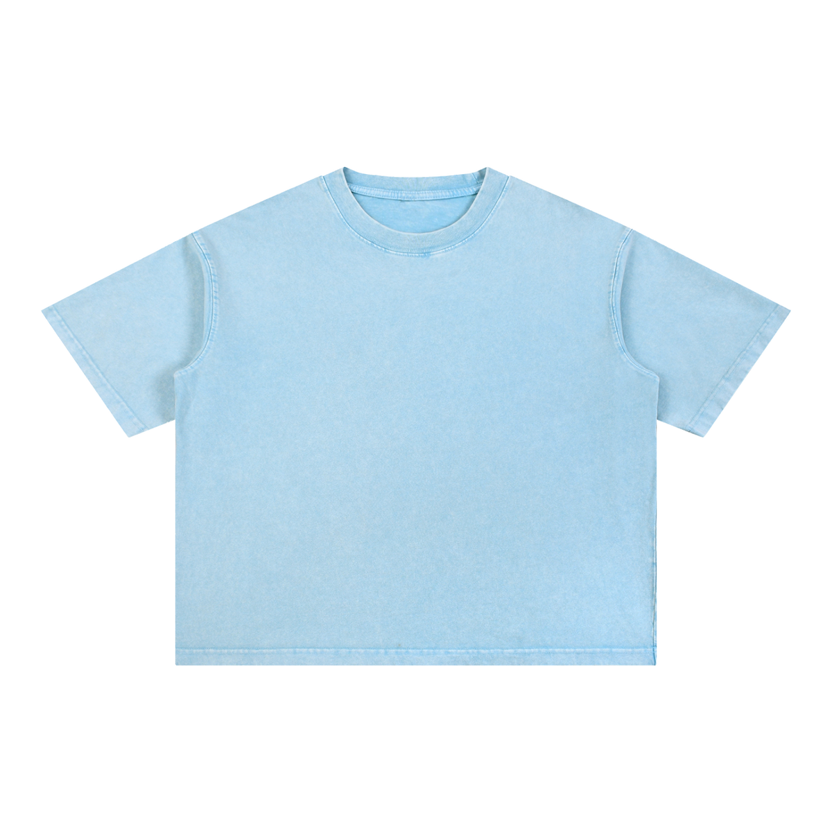 MIROLYUB Mineral Wash Boxy Cotton T-Shirt undefined in Sky Blue, front view