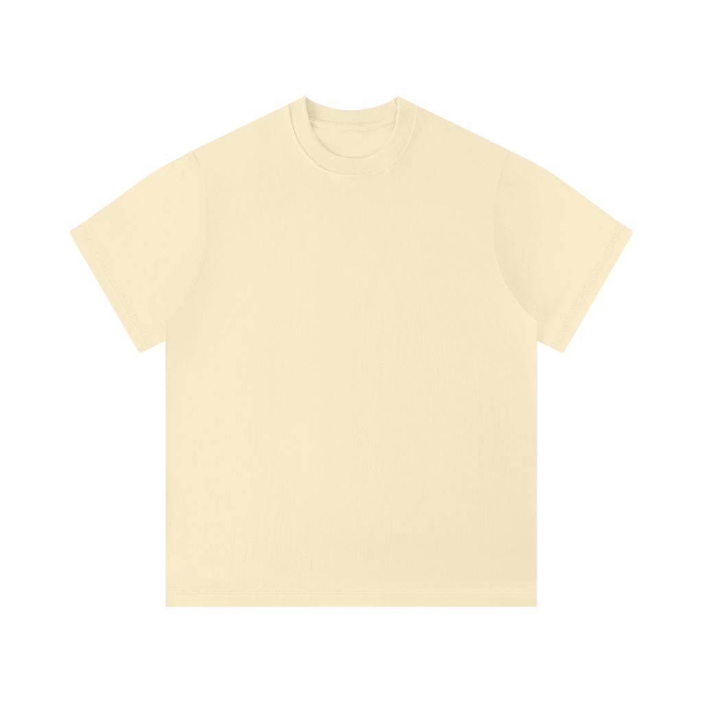 MIROLYUB Unisex Solid Color Regular Fit T-Shirt — Apricot — front view