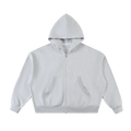Relay boxy zip hoodie in Flower Gray, front