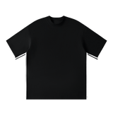 MIROLYUB Unisex Colorblock Crewneck T-Shirt — Black, front view