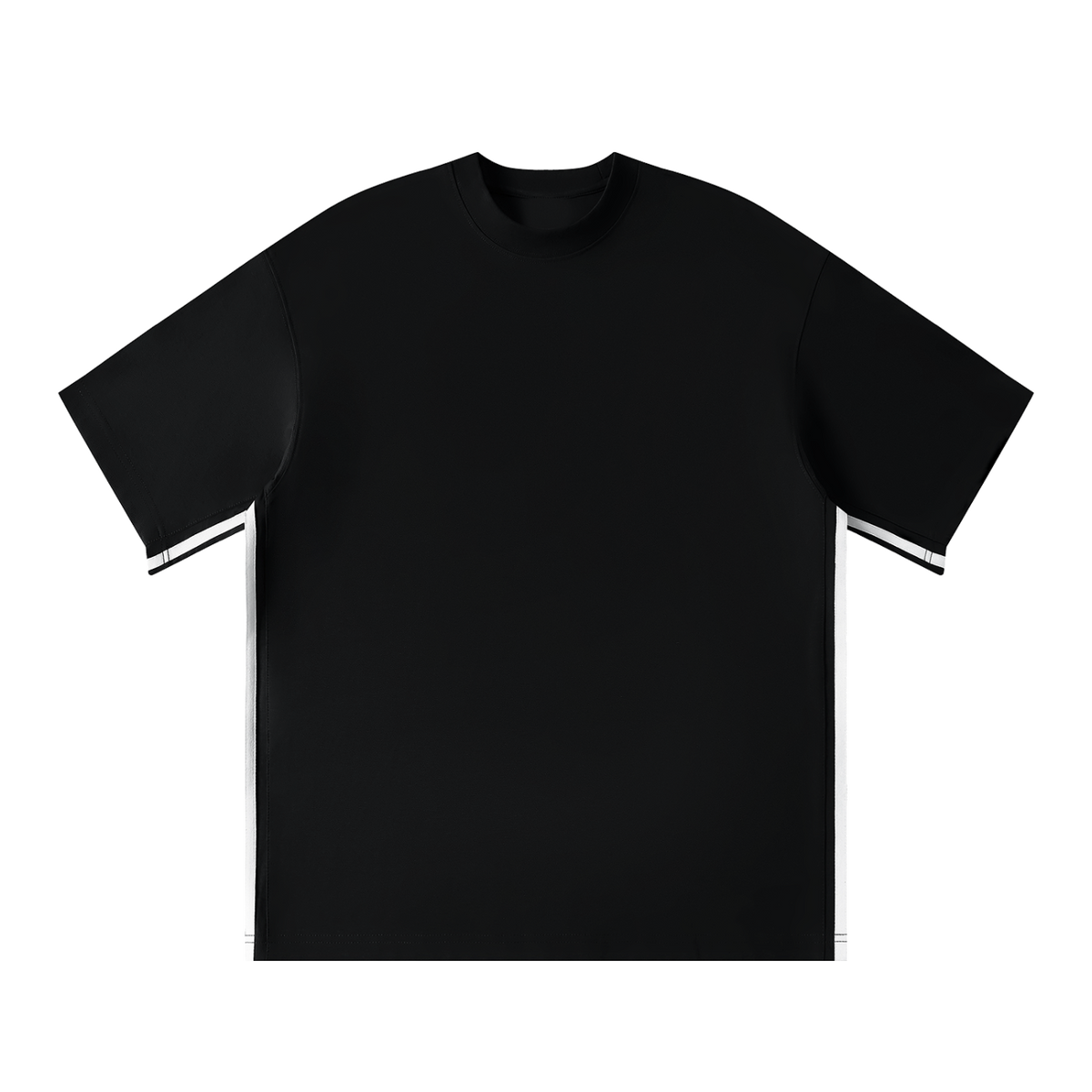 MIROLYUB Unisex Colorblock Crewneck T-Shirt — Black, front view