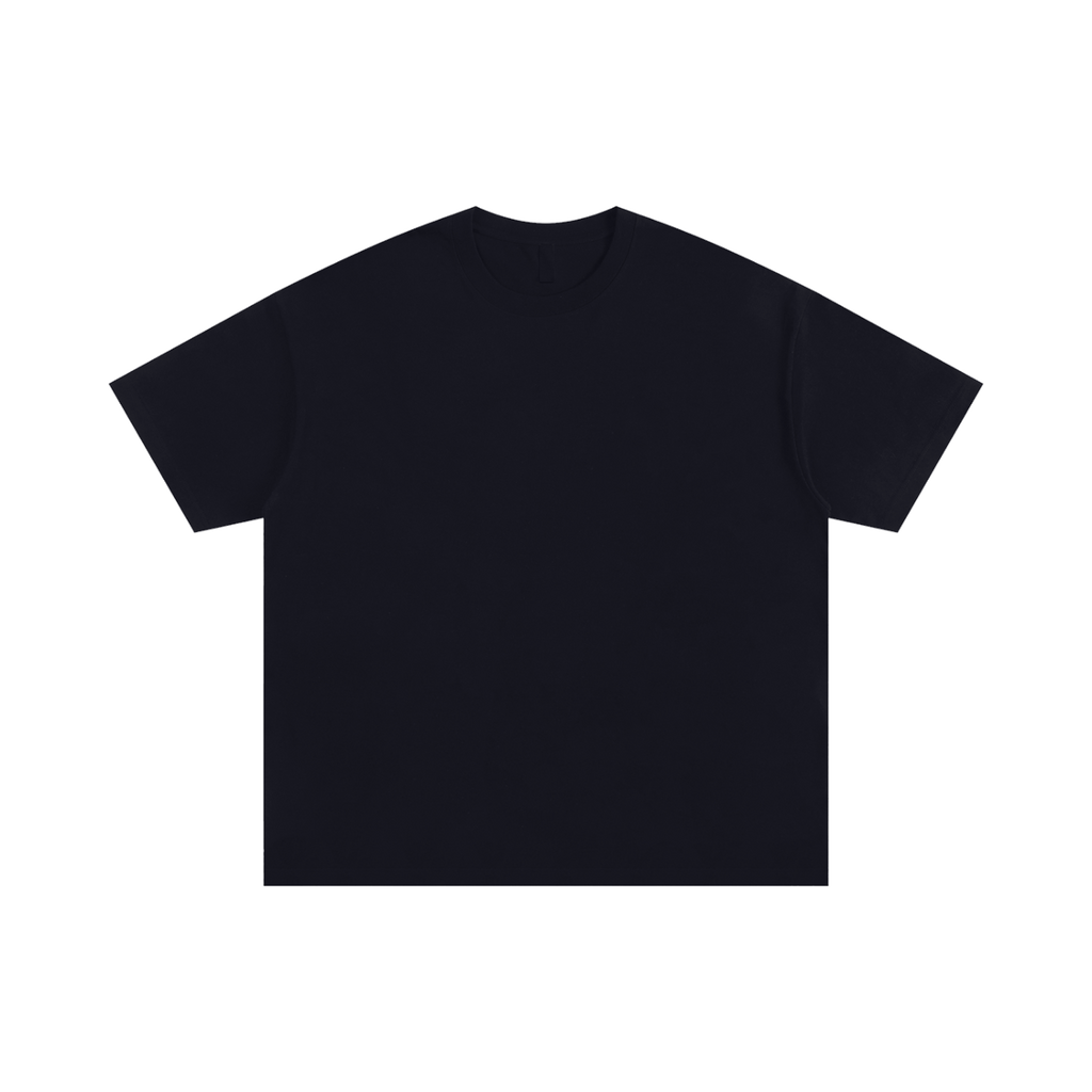 MIROLYUB Interval Oversized Cotton Tee in Black, front view.