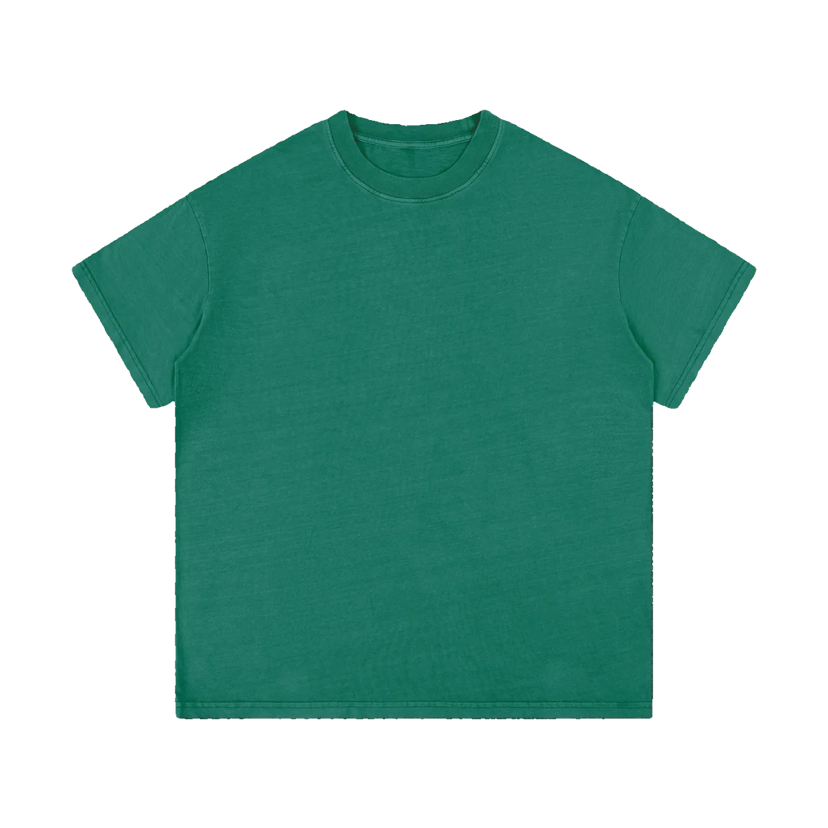 Palimpsest vintage-wash cotton tee in Blackish Green, front view — MIROLYUB Essentials