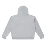 MIROLYUB Unisex Heavyweight Full Zip Boxy Hoodie — Flower Gray, back view