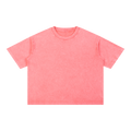 Mineral Wash Boxy Cotton T-Shirt — Pink, front view