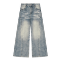 MIROLYUB Women’s Vintage Wash Wide Leg Denim Jeans — Jeans Blue, front view