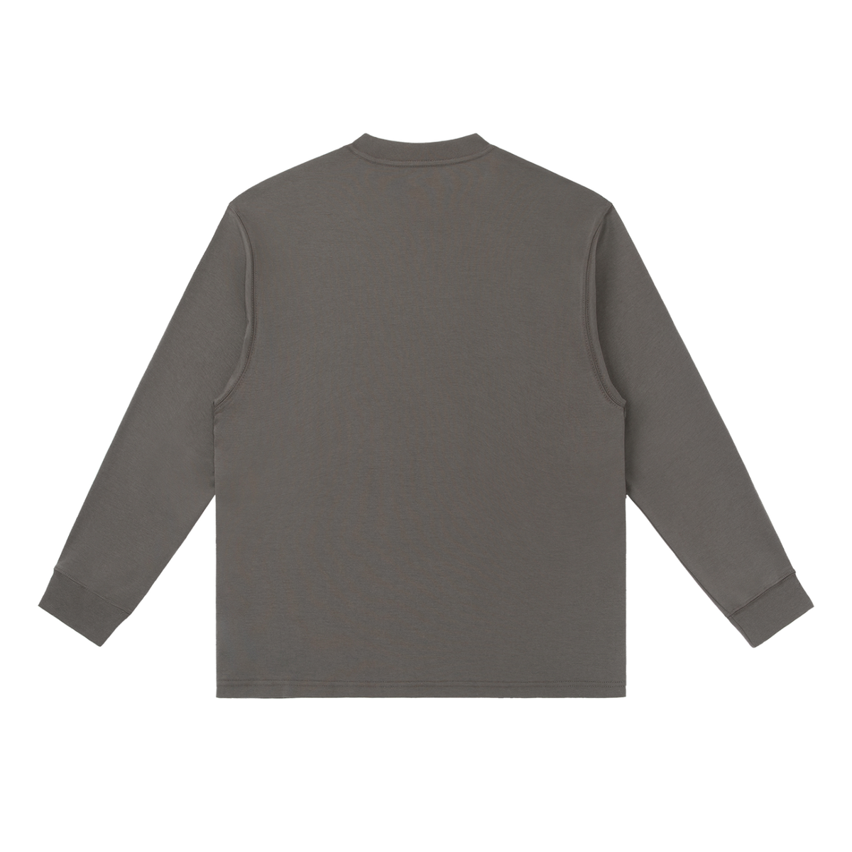 MIROLYUB Continuum cotton-blend long sleeve in Dark Gray, back view.
