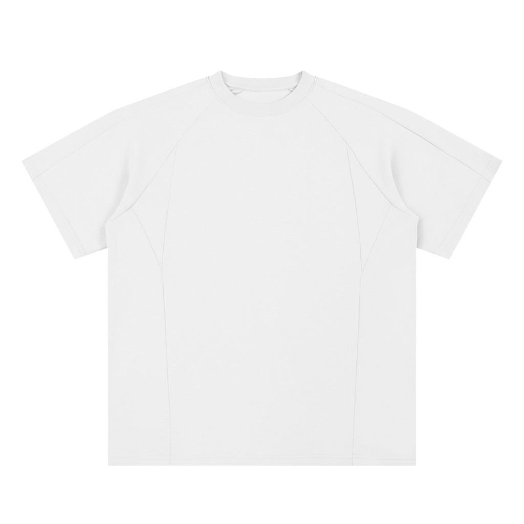 MIROLYUB Unisex Oversized Paneled Raglan T-Shirt — White — front view