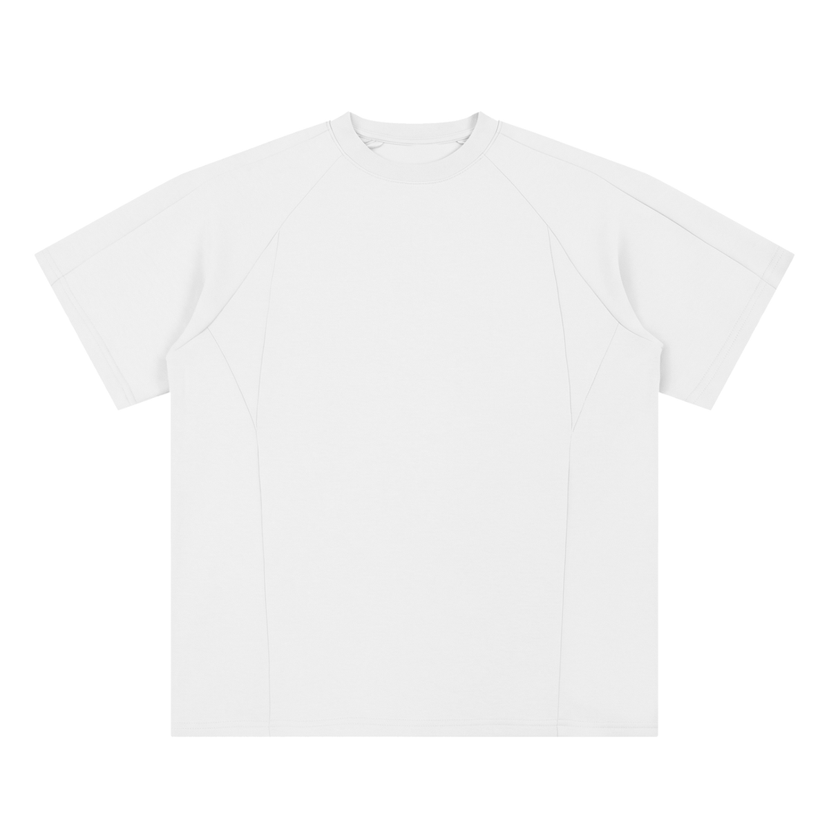 MIROLYUB Unisex Oversized Paneled Raglan T-Shirt — White — front view