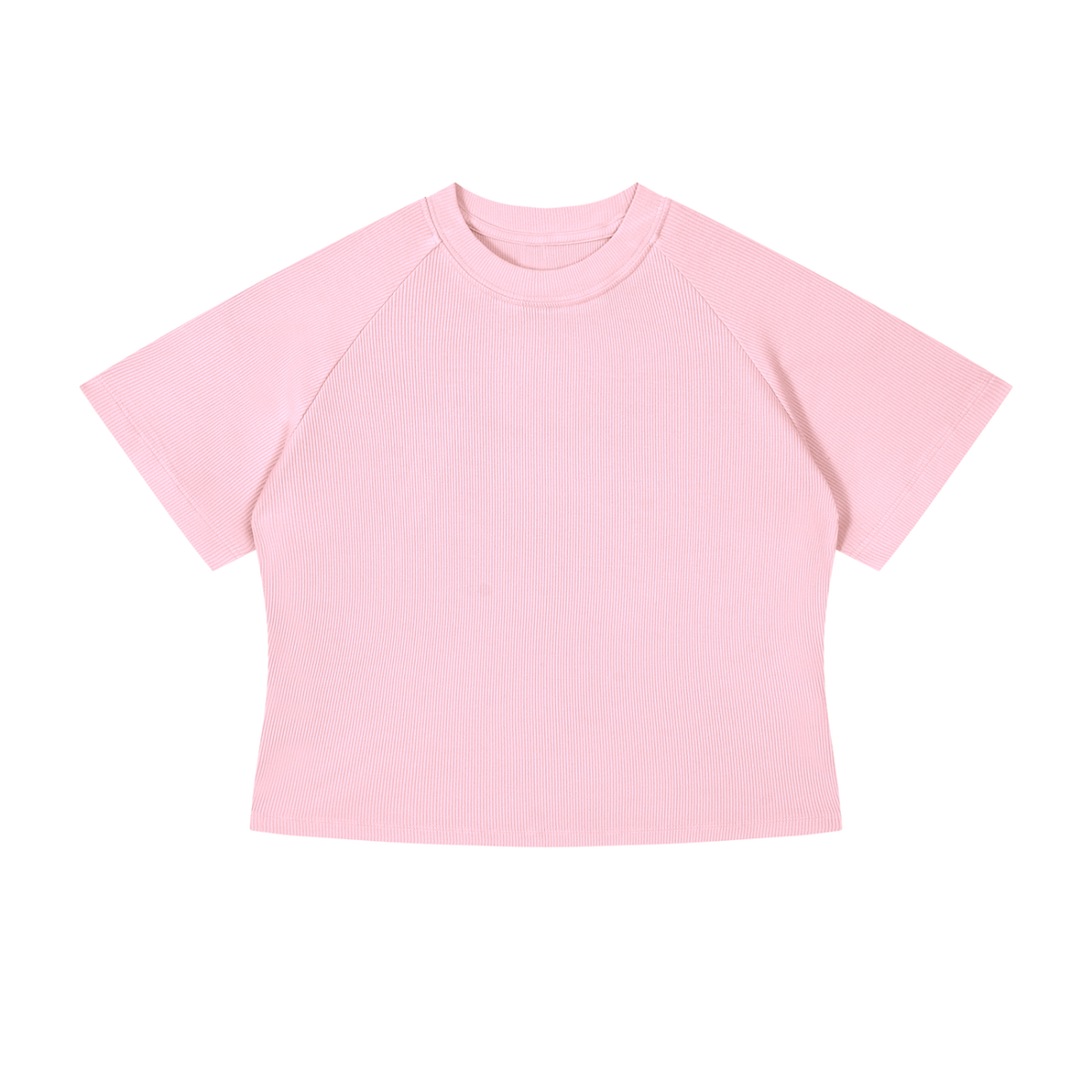 MIROLYUB Women's Mineral Wash Crop T-Shirt — Pink, front view