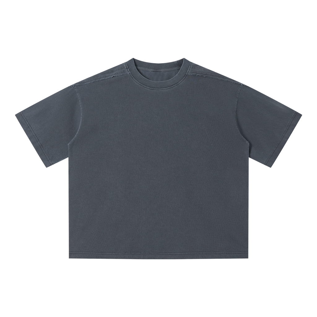 MIROLYUB Unisex Vintage Wash Boxy T-Shirt — Dark Gray — front view