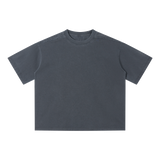 MIROLYUB Unisex Vintage Wash Boxy T-Shirt — Dark Gray — front view