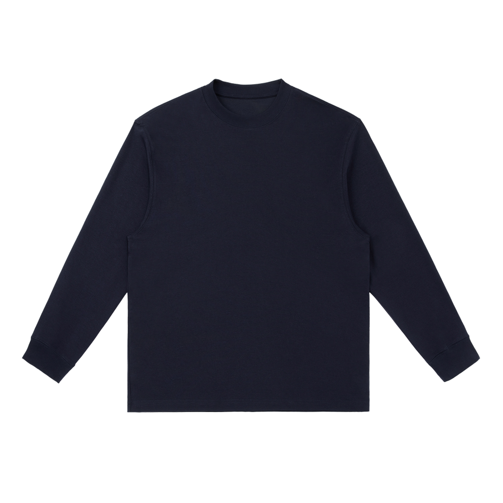 MIROLYUB Continuum cotton-blend long sleeve in Navy Blue, front view.