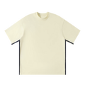 MIROLYUB Unisex Colorblock Crewneck T-Shirt — Apricot, front view