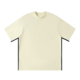 MIROLYUB Unisex Colorblock Crewneck T-Shirt — Apricot, front view