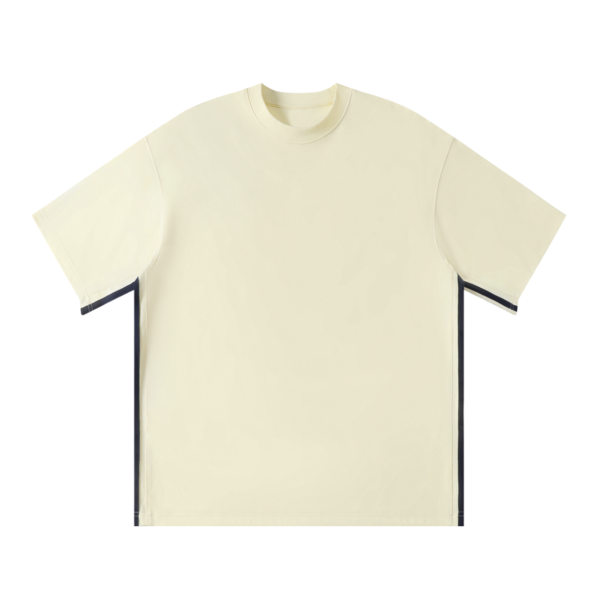 MIROLYUB Unisex Colorblock Crewneck T-Shirt — Apricot, front view