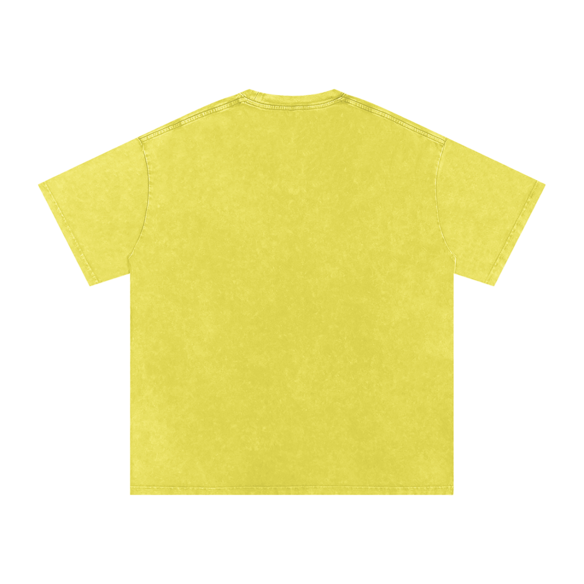 MIROLYUB Afterglow Snow-Wash Oversized Tee in Olive Yellow, back view.