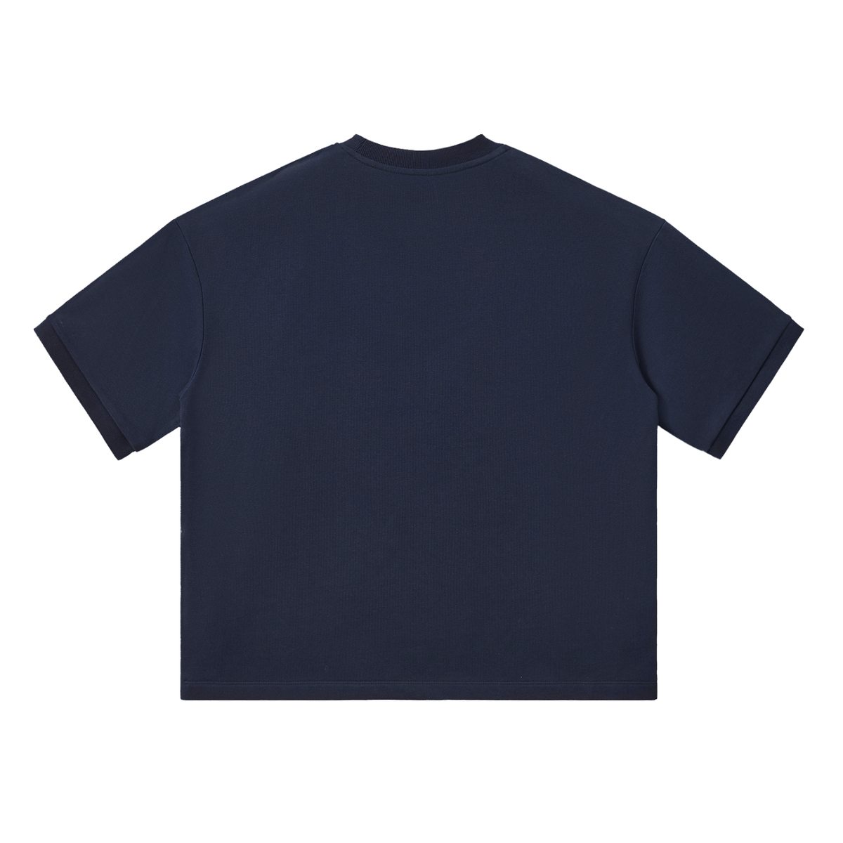 MIROLYUB Unisex Heavyweight Boxy T-Shirt — Navy Blue — back view