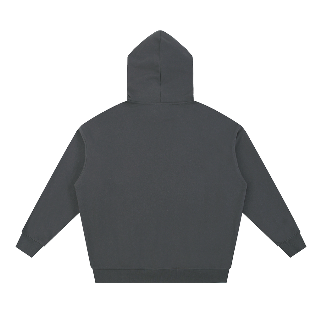 MIROLYUB Bastion Heavyweight Hoodie in Dark Gray, back view