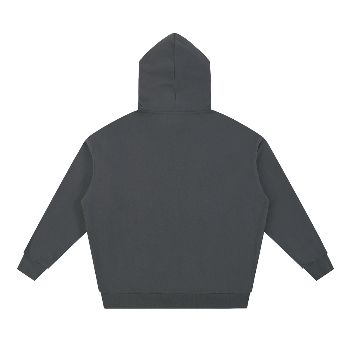 MIROLYUB Bastion Heavyweight Hoodie in Dark Gray, back view