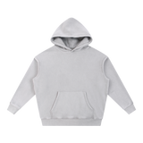 MIROLYUB Frostline Snow-Wash Oversized Hoodie in Light Gray, front view