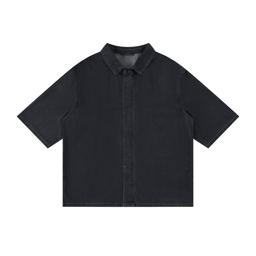 Undercurrent lyocell short-sleeve shirt in Black, front view