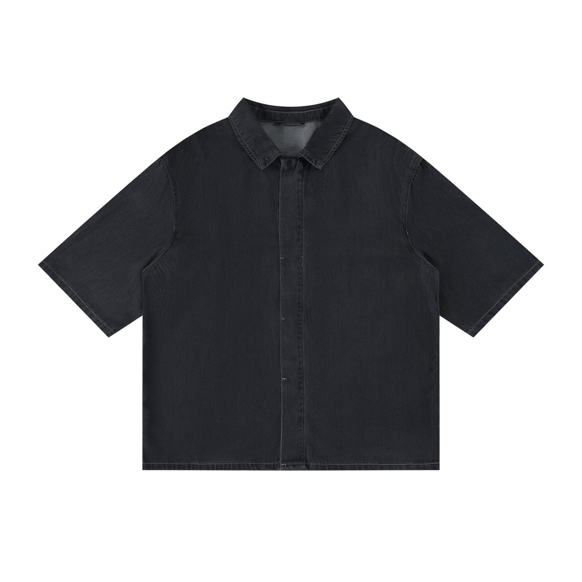 Undercurrent lyocell short-sleeve shirt in Black, front view