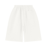 MIROLYUB Lattice Waffle Shorts in White, back view.