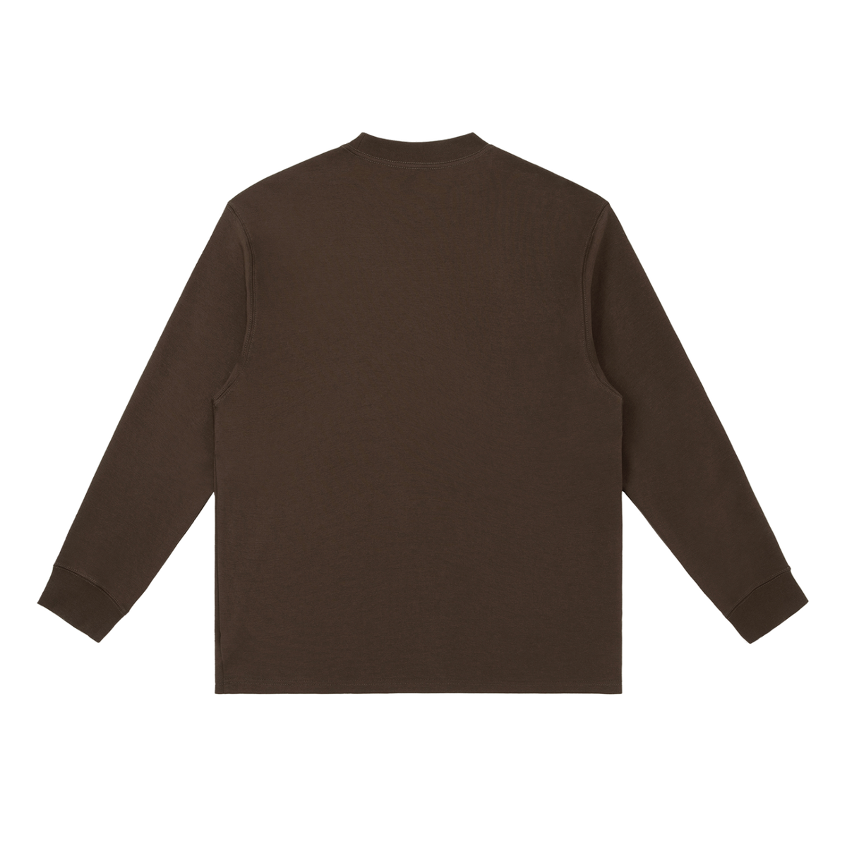 MIROLYUB Continuum cotton-blend long sleeve in Coffee, back view.
