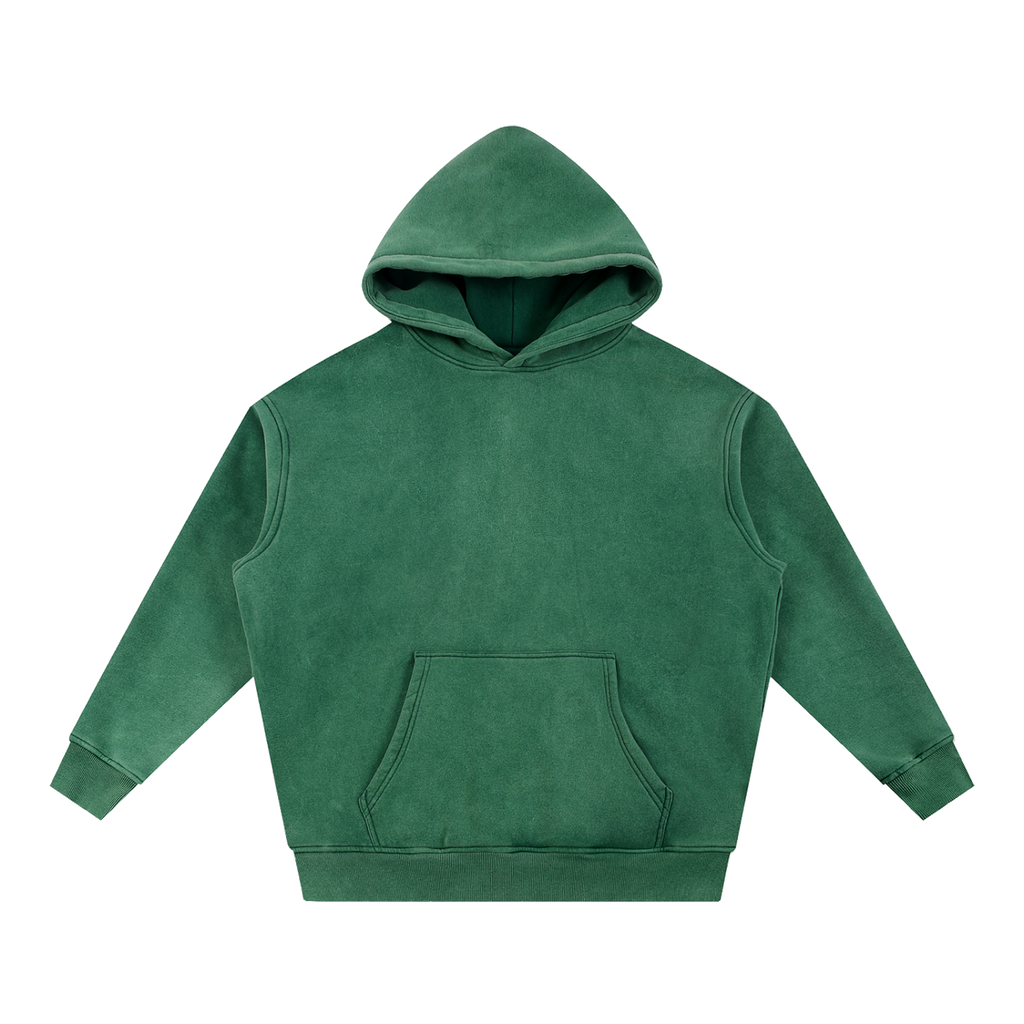 MIROLYUB Snow Wash Fleece Oversize Hoodie undefined in Dark Green, front view