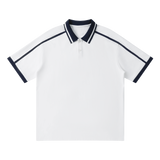 Traction contrast-piping polo in White, front view