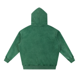 MIROLYUB Snow Wash Fleece Oversize Hoodie undefined in Dark Green, back view