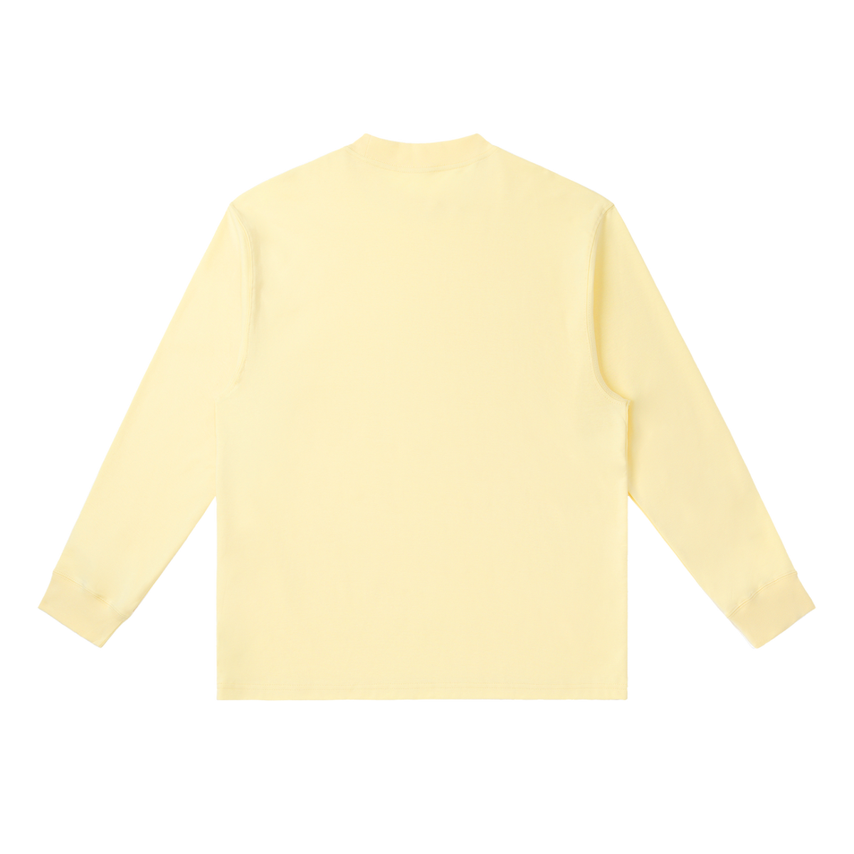 MIROLYUB Continuum cotton-blend long sleeve in Yellow Cream, back view.