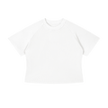 MIROLYUB Women's Mineral Wash Crop T-Shirt — White, front view