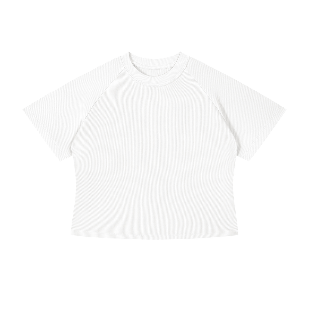MIROLYUB Women's Mineral Wash Crop T-Shirt — White, front view