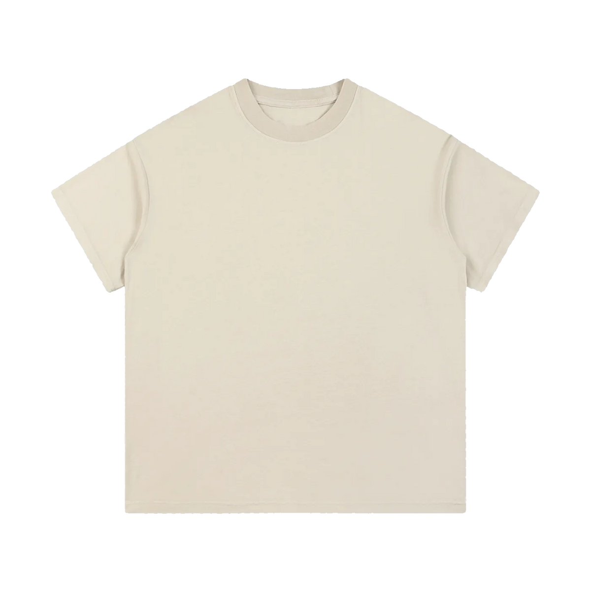 Palimpsest vintage-wash cotton tee in Light Apricot, front view — MIROLYUB Essentials