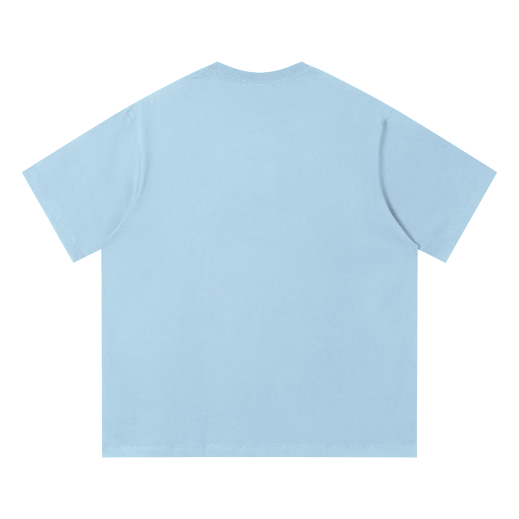 Unisex Quick-Dry Relaxed Fit T-Shirt — Sky Blue, back view