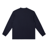 MIROLYUB Continuum cotton-blend long sleeve in Navy Blue, back view.