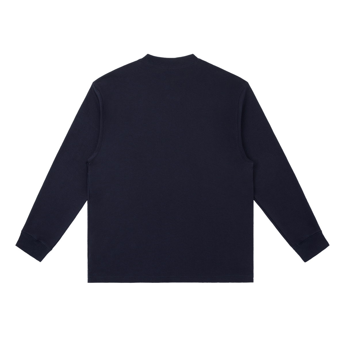 MIROLYUB Continuum cotton-blend long sleeve in Navy Blue, back view.