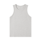MIROLYUB Tension heavyweight ribbed tank in Flower Gray, front view.