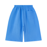 MIROLYUB Lattice Waffle Shorts in Colourful Blue, back view.