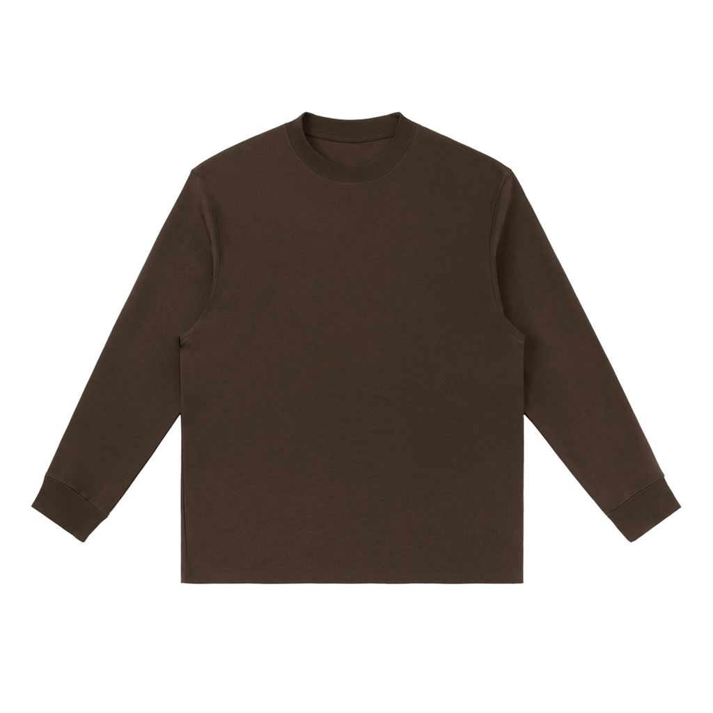 MIROLYUB Continuum cotton-blend long sleeve in Coffee, front view.