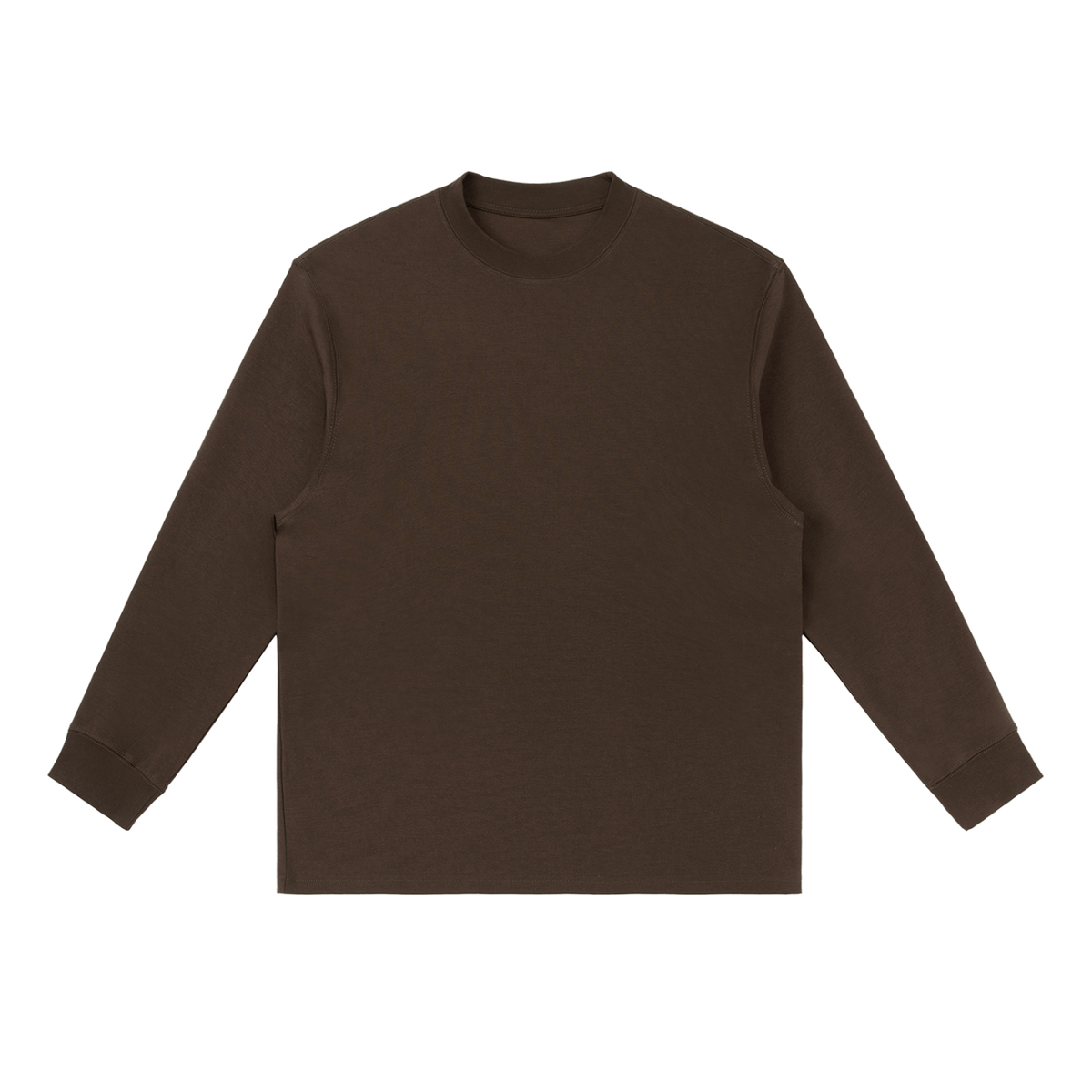 MIROLYUB Continuum cotton-blend long sleeve in Coffee, front view.