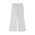 MIROLYUB Diverge flare-leg jeans in Beige, front view