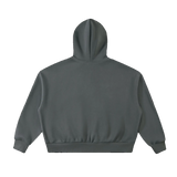 Relay boxy zip hoodie in Charcoal Gray, back