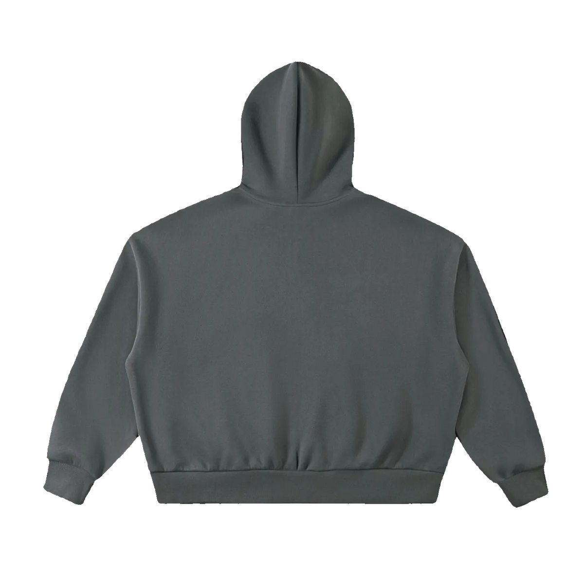 Relay boxy zip hoodie in Charcoal Gray, back