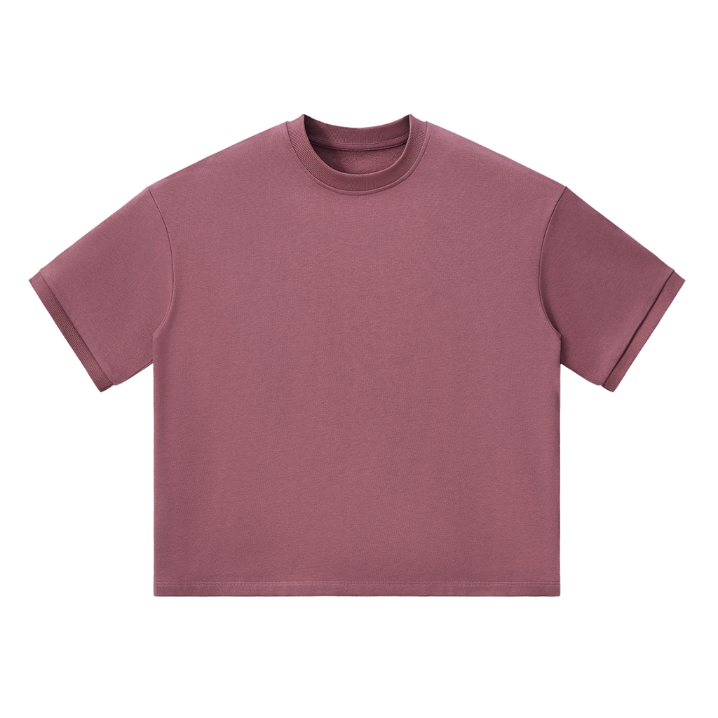 MIROLYUB Unisex Heavyweight Boxy T-Shirt — Carmine — front view