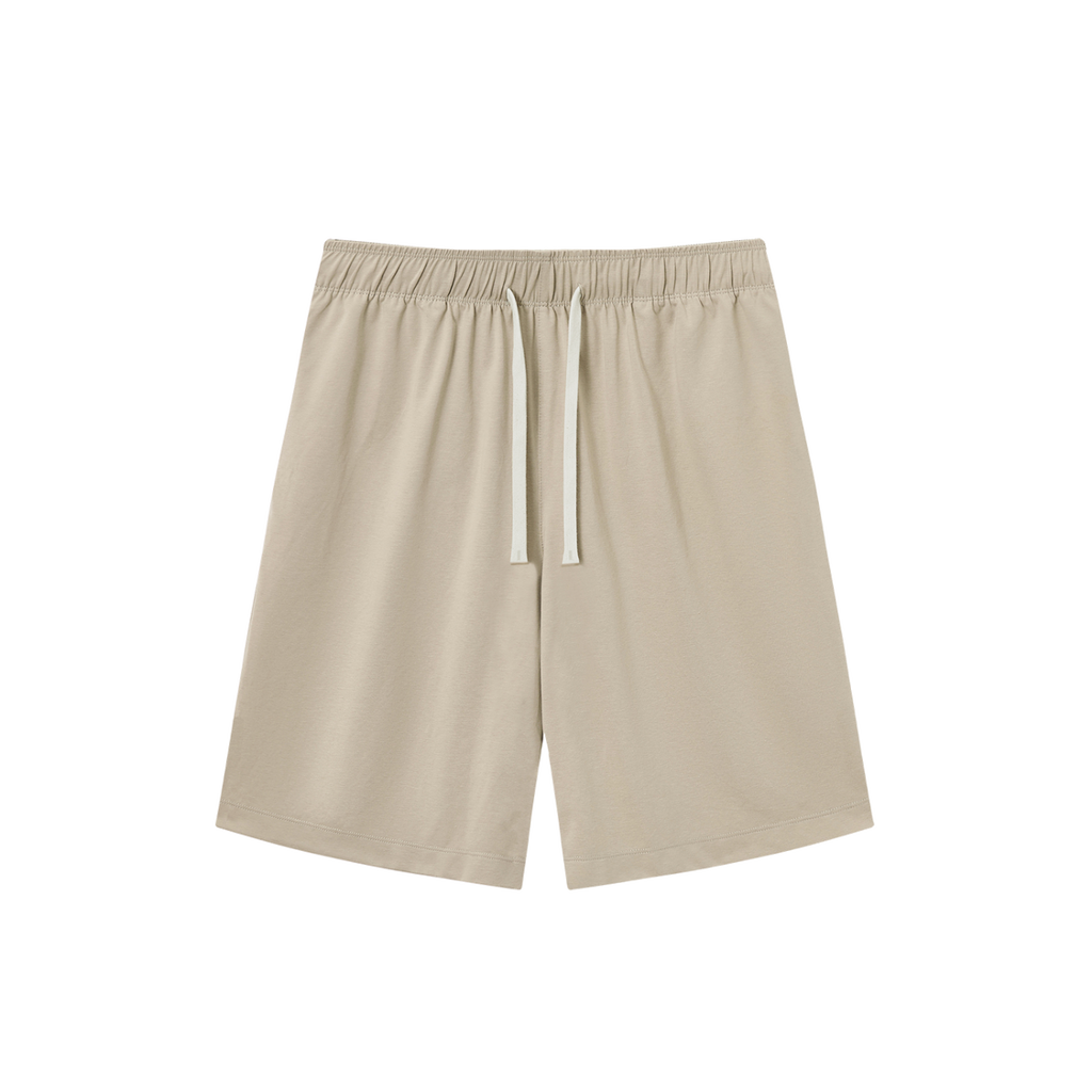 MIROLYUB Roam drawstring shorts in Khaki, front view